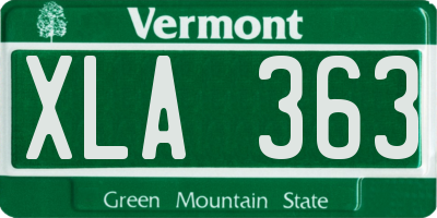 VT license plate XLA363