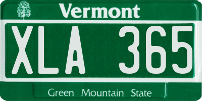 VT license plate XLA365