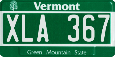 VT license plate XLA367