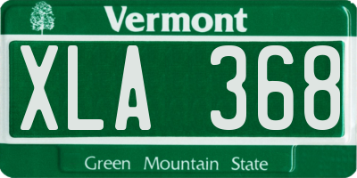 VT license plate XLA368