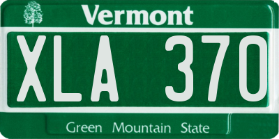 VT license plate XLA370