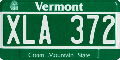 VT license plate XLA372