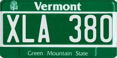 VT license plate XLA380