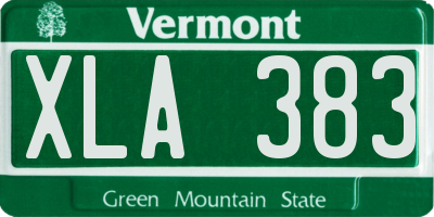 VT license plate XLA383