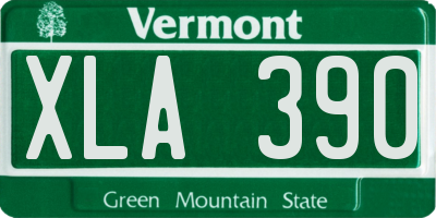 VT license plate XLA390