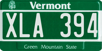 VT license plate XLA394