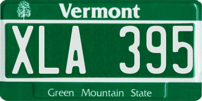 VT license plate XLA395