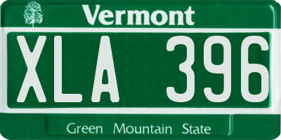 VT license plate XLA396