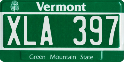 VT license plate XLA397