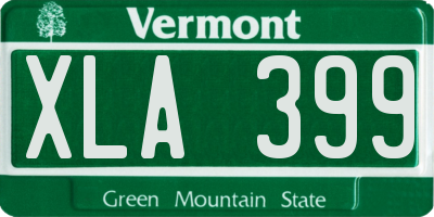 VT license plate XLA399