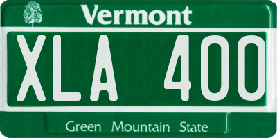 VT license plate XLA400