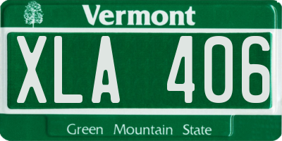 VT license plate XLA406