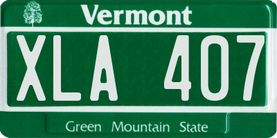 VT license plate XLA407
