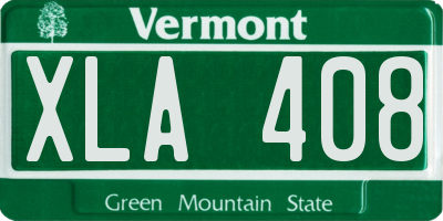 VT license plate XLA408