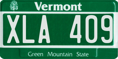 VT license plate XLA409