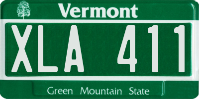 VT license plate XLA411