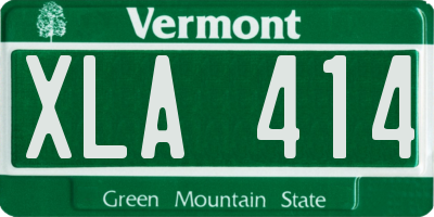 VT license plate XLA414