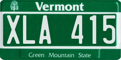 VT license plate XLA415