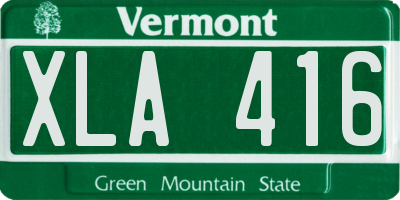 VT license plate XLA416