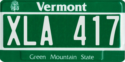 VT license plate XLA417