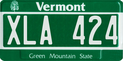 VT license plate XLA424