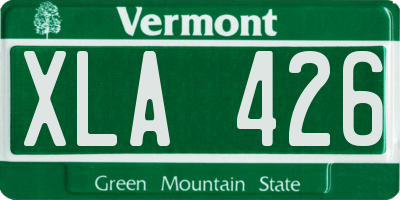 VT license plate XLA426