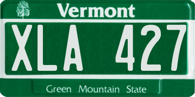 VT license plate XLA427