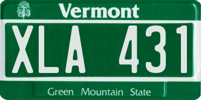 VT license plate XLA431
