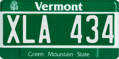VT license plate XLA434