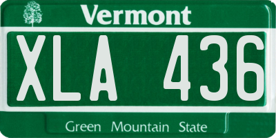 VT license plate XLA436