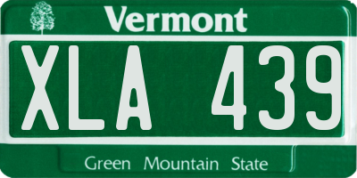 VT license plate XLA439