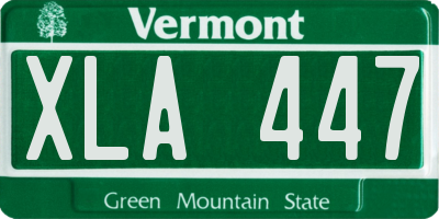 VT license plate XLA447