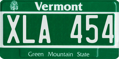 VT license plate XLA454