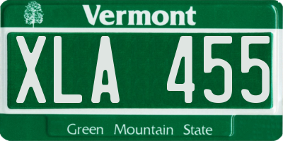 VT license plate XLA455