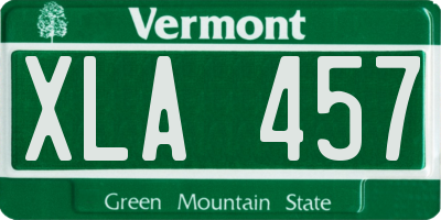 VT license plate XLA457