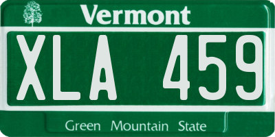 VT license plate XLA459