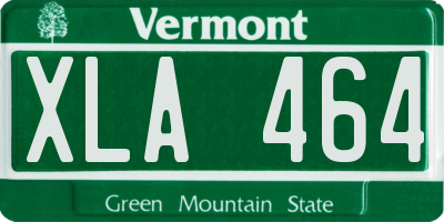 VT license plate XLA464