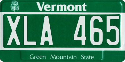 VT license plate XLA465