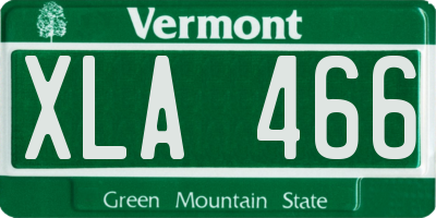 VT license plate XLA466