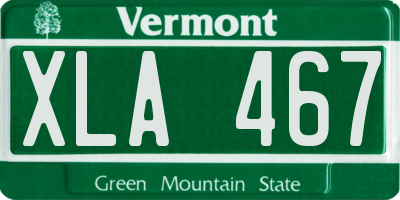 VT license plate XLA467