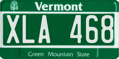 VT license plate XLA468