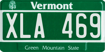 VT license plate XLA469