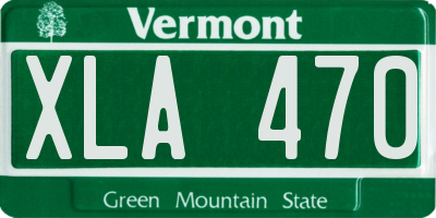 VT license plate XLA470