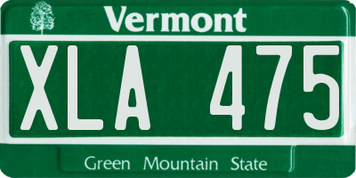 VT license plate XLA475