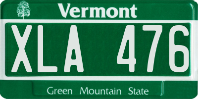 VT license plate XLA476