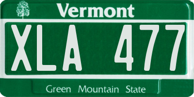 VT license plate XLA477