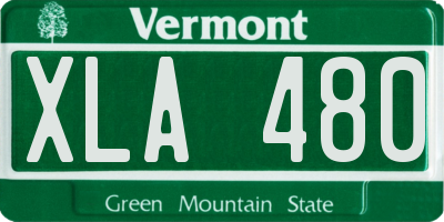 VT license plate XLA480
