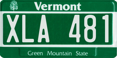 VT license plate XLA481