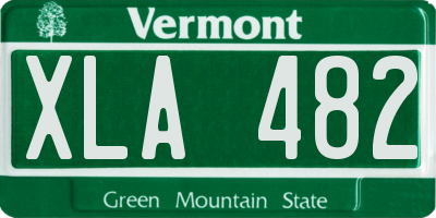VT license plate XLA482