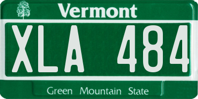 VT license plate XLA484